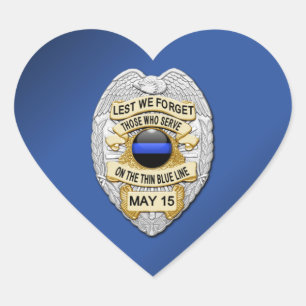 Thin Blue Line Heart Sticker