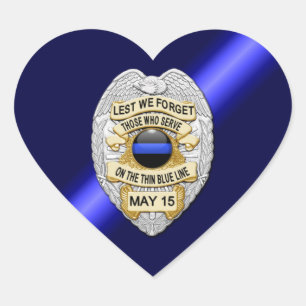 Thin Blue Line Heart Sticker