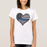 Thin Blue Line Heart T-Shirt