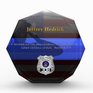 Thin Blue Line - Hedrick Custom Retirement Plaque