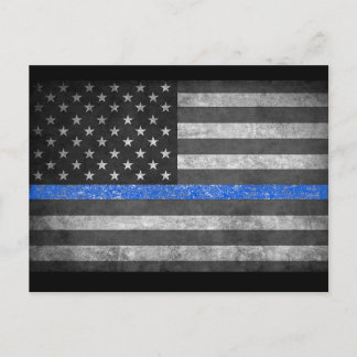 Thin Blue Line  Holiday Postcard