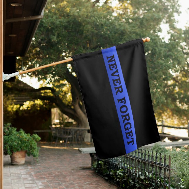 Thin Blue Line House Flag (In SItu)