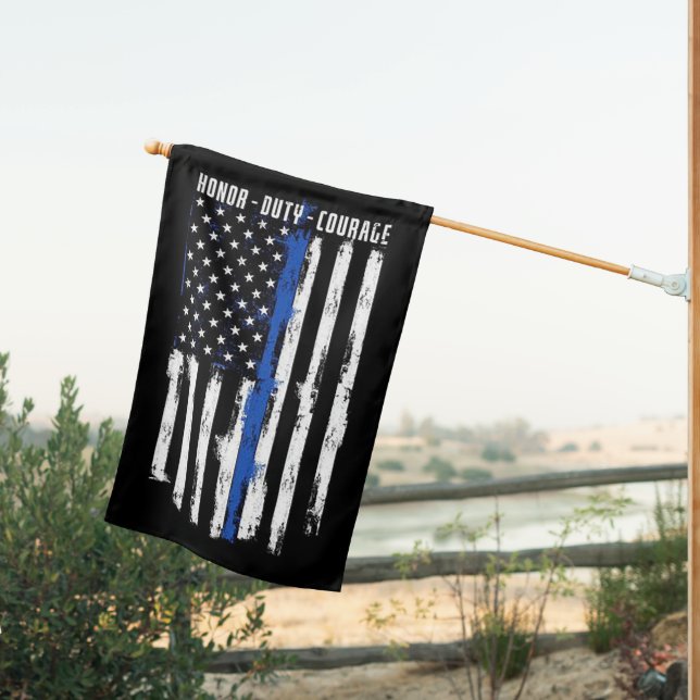 Thin Blue Line  House Flag (Insitu (Back))