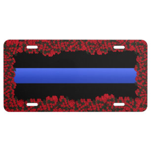 Thin Blue Line in Rose Garden License Plate