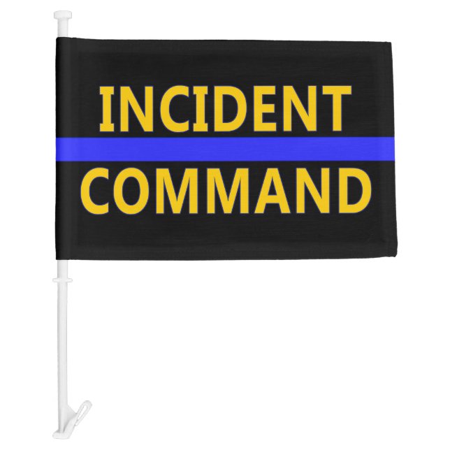 Thin Blue Line Incident Command Car Flag (Front)