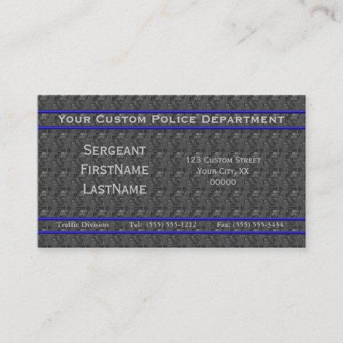 Thin Blue Line _ Iron Wall and Balls of Steel Business Card