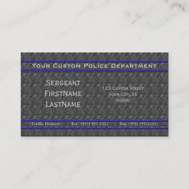 Thin Blue Line - Iron Wall and Balls of Steel Business Card (Front)