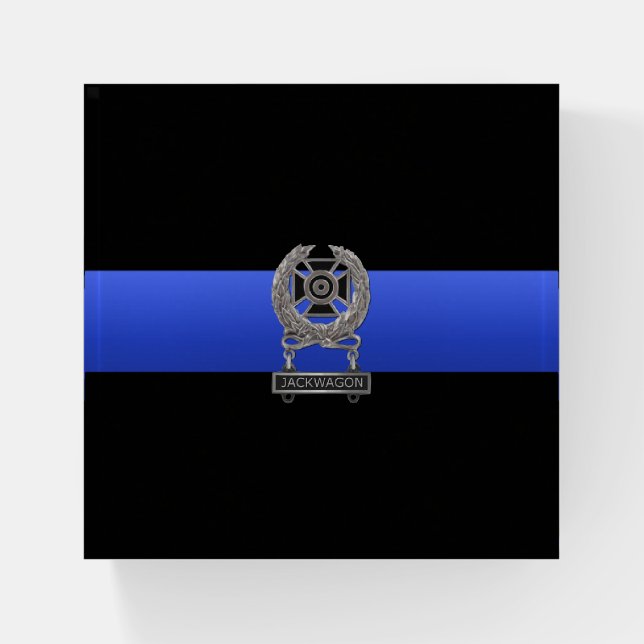 Thin Blue Line Jackwagon Medal Paperweight (Front)