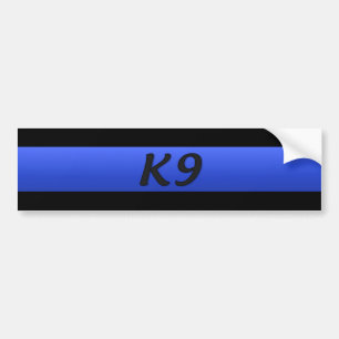 Thin Blue Line & K9 Bumper Sticker