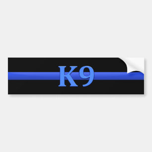 Thin Blue Line & K9 Bumper Sticker