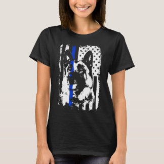 Thin Blue Line K9 German Shepherd Police Dog T-Shirt