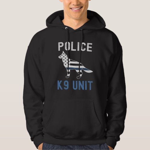 Thin Blue Line K9 German Shepherd Police K9 Unit Hoodie