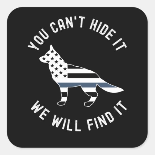 Thin Blue Line K9 German Shepherd Police K9 Unit Square Sticker