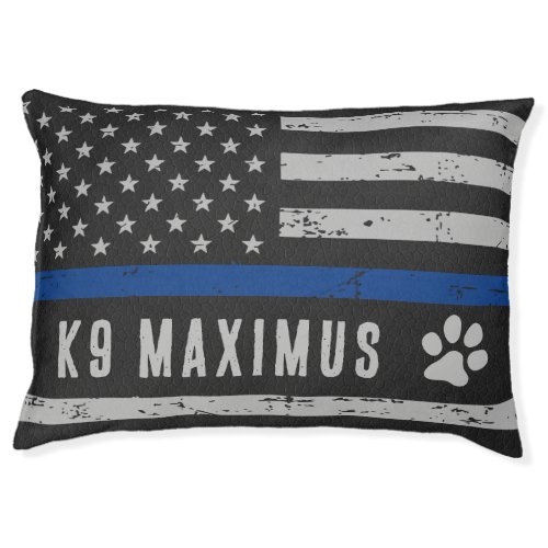 Thin Blue Line K9 Officer Police Dog Pet Bed