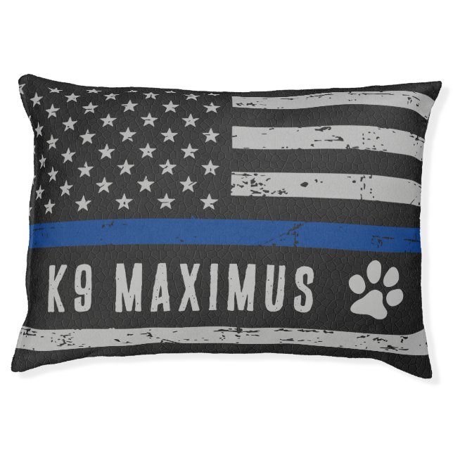 Thin Blue Line K9 Officer Police Dog Pet Bed (Front)