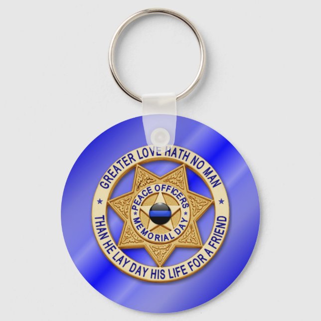 Thin Blue Line Keychain (Front)