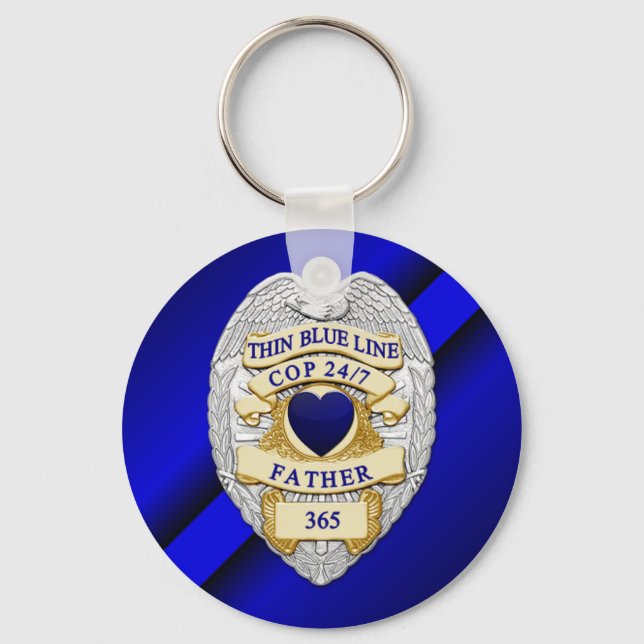 Thin Blue Line Keychain (Front)