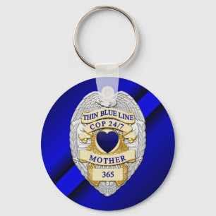 Thin Blue Line Keychain