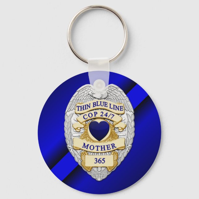 Thin Blue Line Keychain (Front)