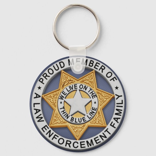 Thin Blue Line Keychain (Front)