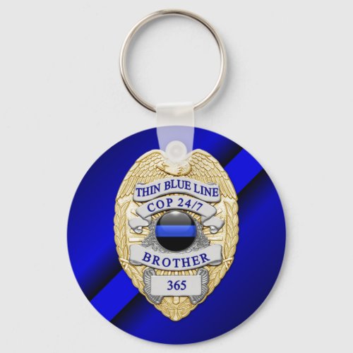 Thin Blue Line Keychain