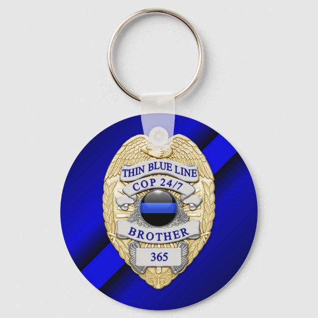Thin Blue Line Keychain (Front)