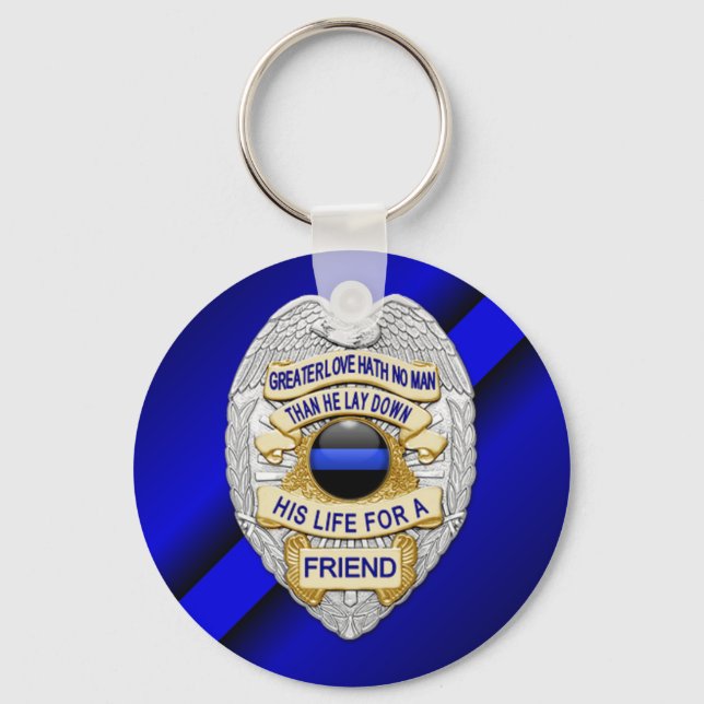 Thin Blue Line Keychain (Front)