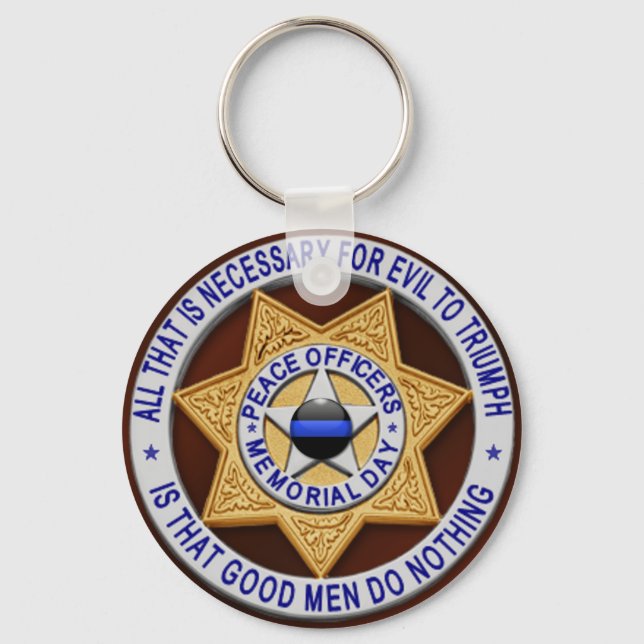 Thin Blue Line Keychain (Front)