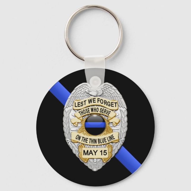 Thin Blue Line Keychain (Front)