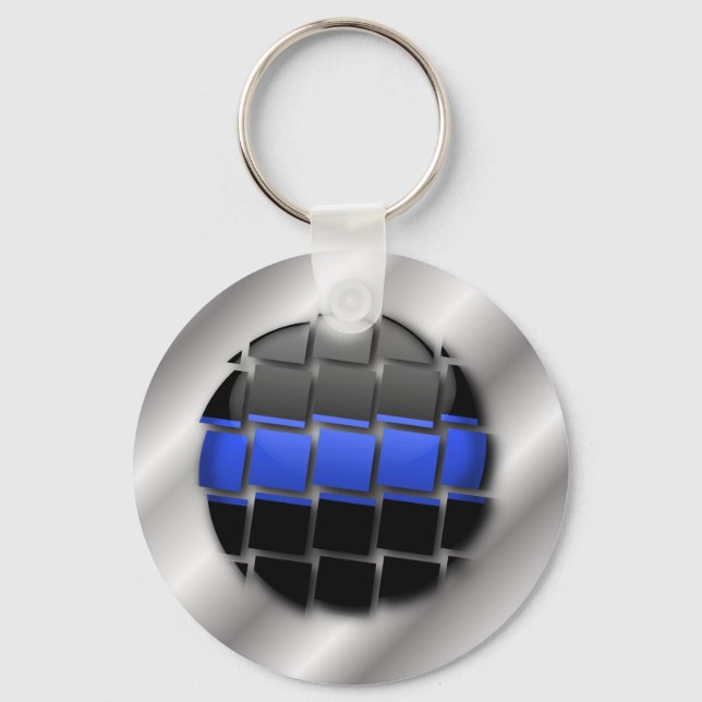 Thin Blue Line Keychain (Front)