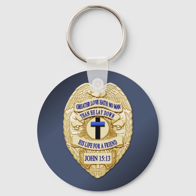 Thin Blue Line Keychain (Front)