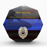 Thin Blue Line - Koenig Custom 20 Yr Award Plaque<br><div class="desc">Customize this beautiful gift with your own text to suit the circumstances. This original Police 20 Yr Award Plaque badge artwork was designed specifically for law enforcement officers. It makes a wonderful gift for all of the usual gift occasions but also in acknowledgement of personal achievement, recognition, promotion or retirement....</div>