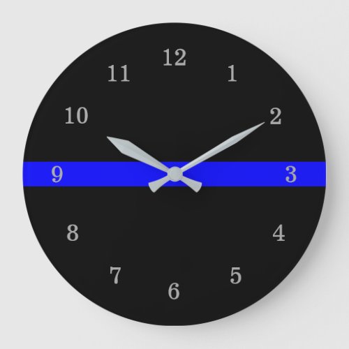 Thin Blue Line Large Clock