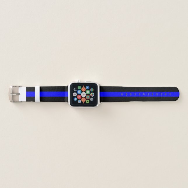 Thin Blue Line Law Enforcement Apple Watch Band (Front)