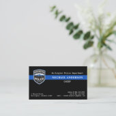 Thin Blue Line Law Enforcement Custom Logo Police  Business Card (Standing Front)