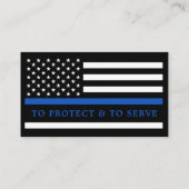 Thin Blue Line Law Enforcement Custom Logo Police  Business Card (Back)