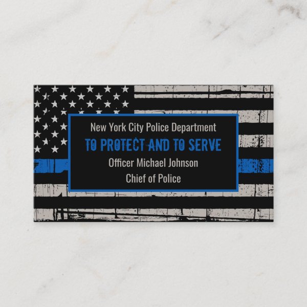 Thin Blue Line Law Enforcement Department Police Business Card Custom Products