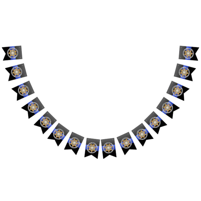 Thin Blue Line Law Enforcement Family Badge Bunting Flags (All)