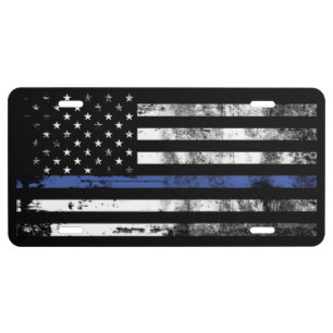 Thin Blue Line Law Enforcement License Plate