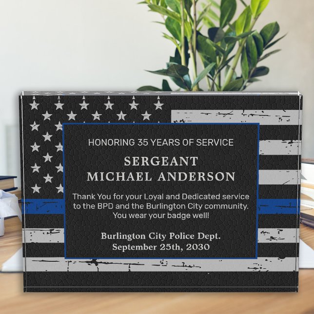 Thin Blue Line - Law Enforcement - Police Acrylic Award (Creator Uploaded)