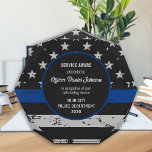 Thin Blue Line - Law Enforcement - Police Acrylic Award<br><div class="desc">Celebrate and show your appreciation to an outstanding Police Officer with this Thin Blue Line Award - American flag design in Police Flag colors , distressed design . Perfect for service awards and Police Retirement gifts . Personalize with name and year. COPYRIGHT © 2020 Judy Burrows, Black Dog Art -...</div>