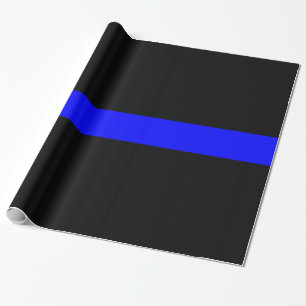 Thin Blue Line - Law Enforcement Police Flag Wrapping Paper