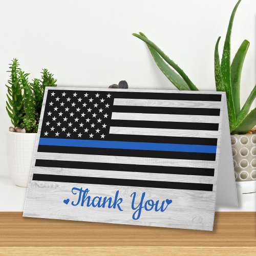 Thin Blue Line Law Enforcement Police Officer Card