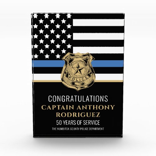Thin Blue Line Law Enforcement Police Retirement