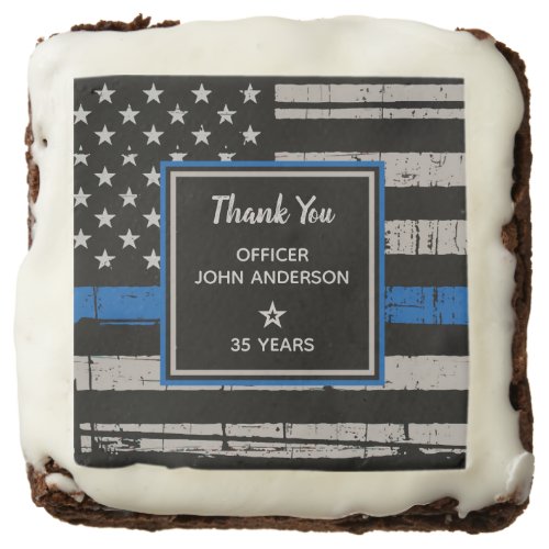 Thin Blue Line_ Law Enforcement Police Retirement Brownie