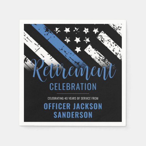 Thin Blue Line Law Enforcement Police Retirement