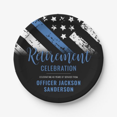 Thin Blue Line Law Enforcement Police Retirement