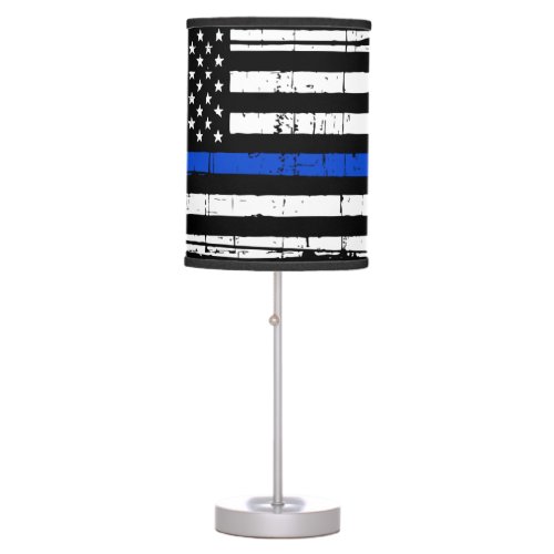 Thin Blue Line Law Enforcement Police Table Lamp