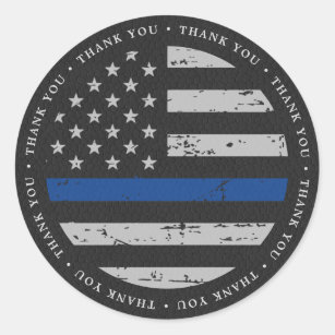 Thin Blue Line Law Enforcement Police Thank You Classic Round Sticker