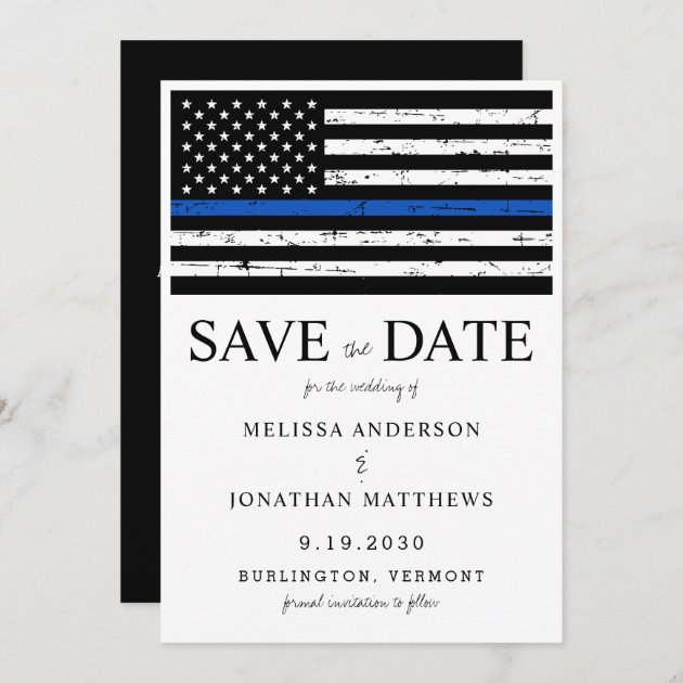 Thin blue line on sale wedding